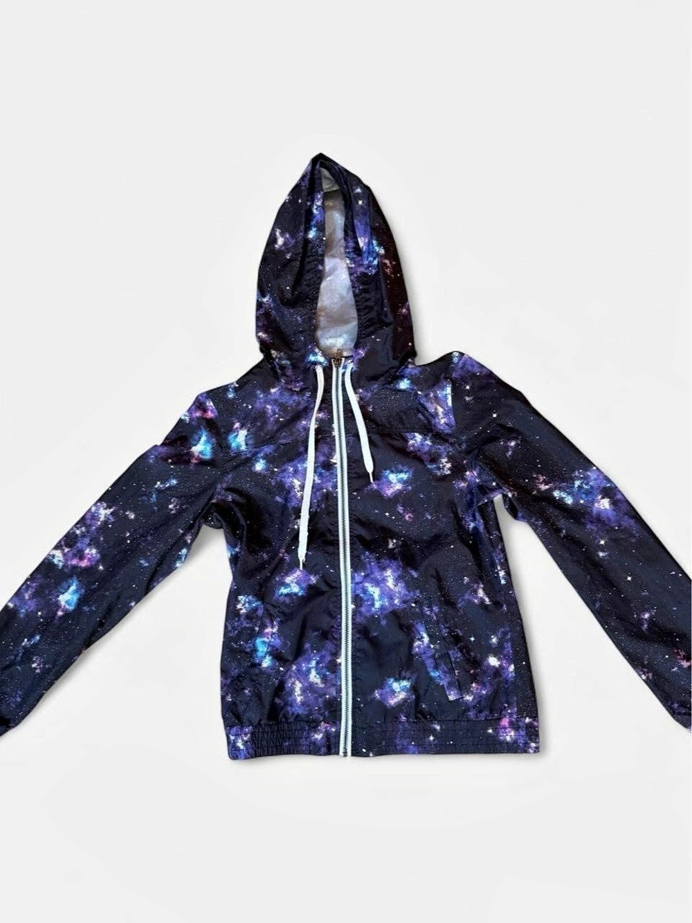 Zine Galaxy Print Hooded Jacket Size Medium